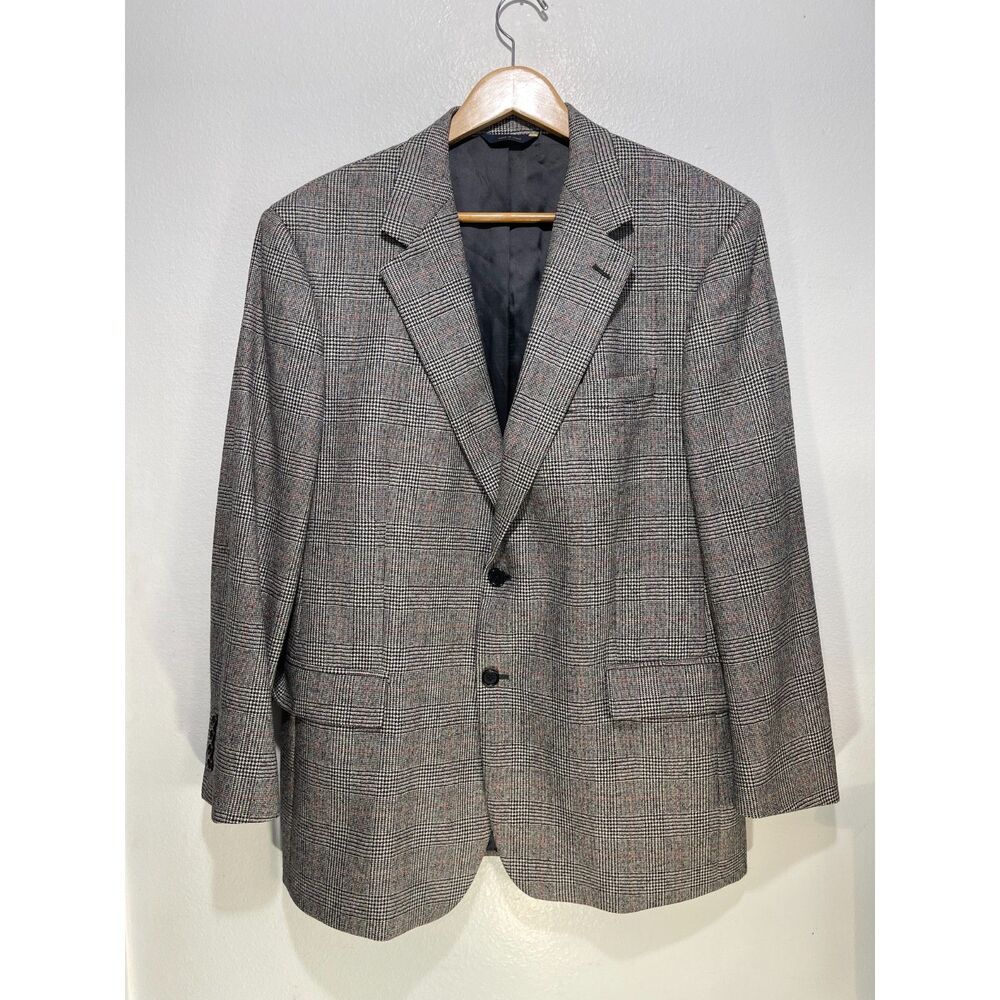 Brooks Brothers Loro Piana wool sport coat Italy blazer business plaid men 44R